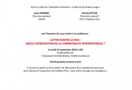  
Exposition ‟Seul notre courage est contagieux‟ organisée par Coalition Plus à l’Hôtel de Ville de Courbevoie. 23 septembre 2019.
