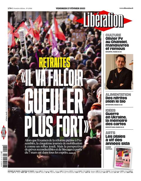  Quotidien Libération du vendredi 17 février 2023